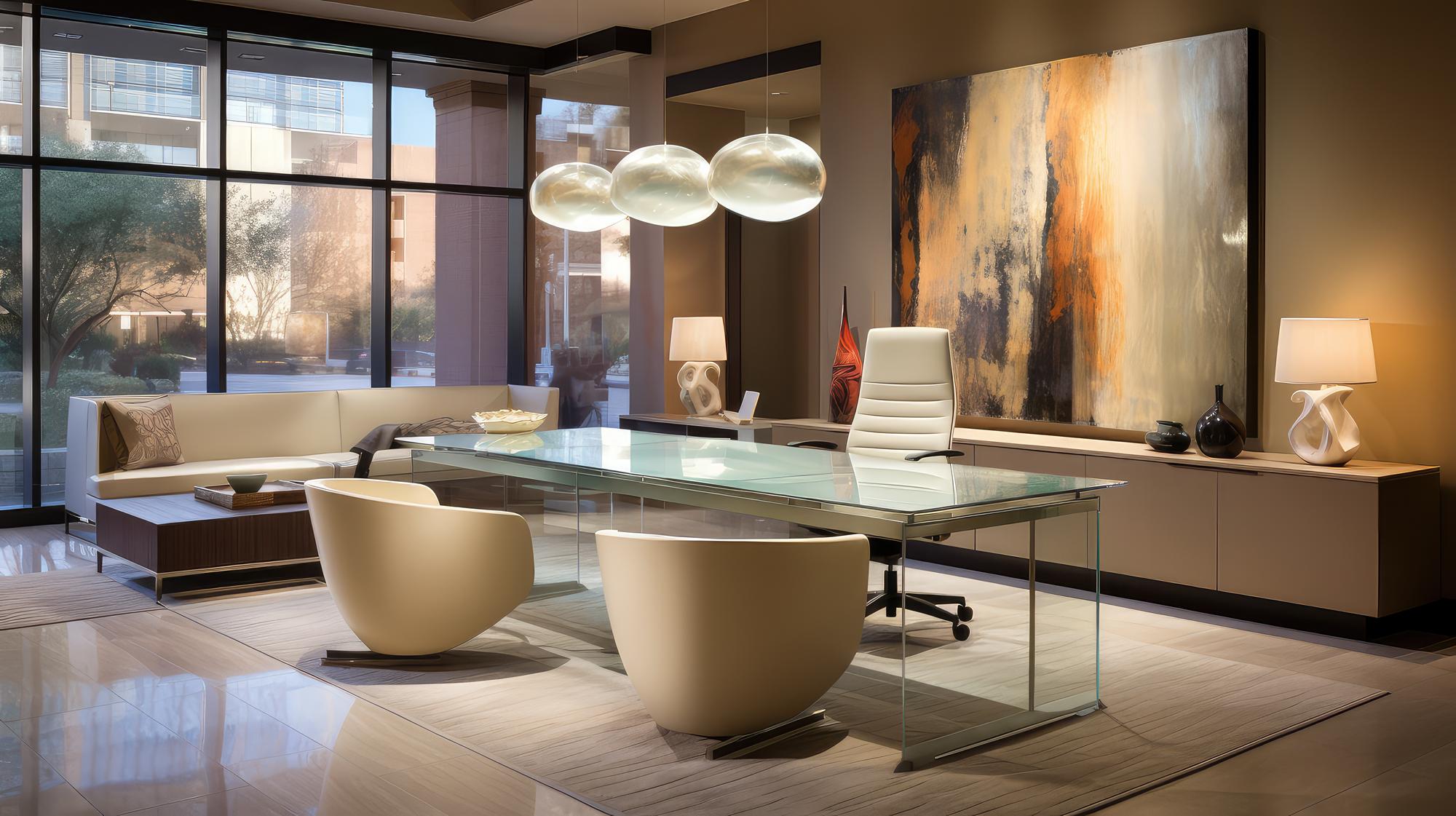 modern real estate office with elegant furnishings