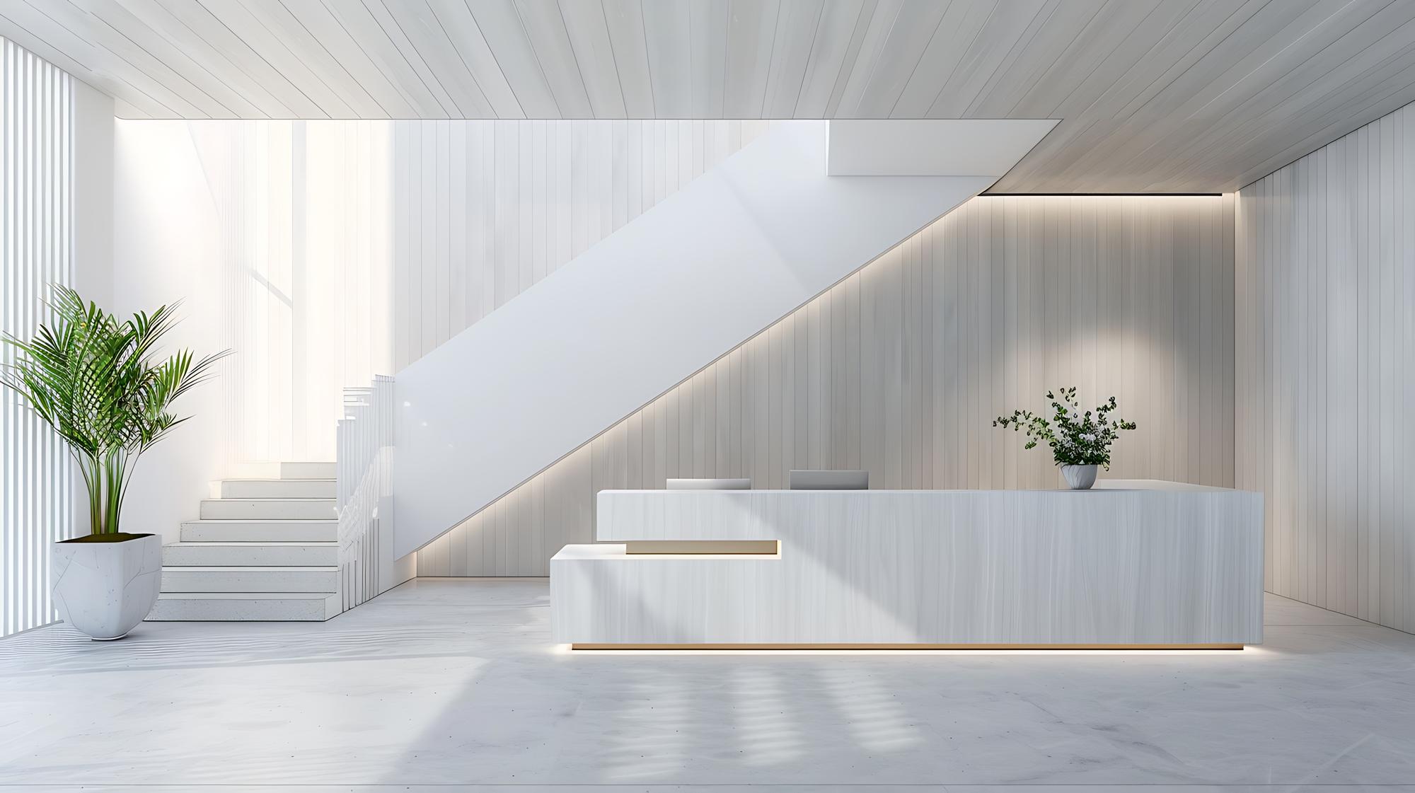 reception area of luxury real estate office
